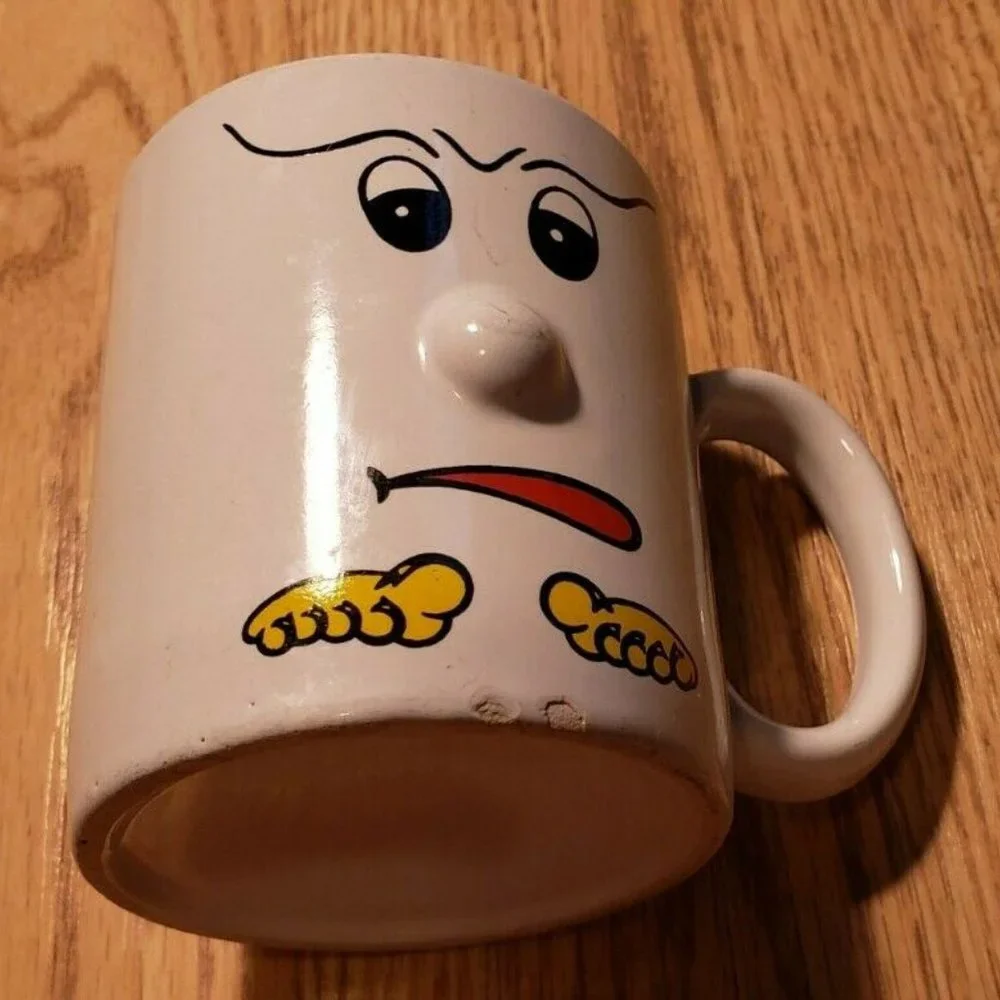 Angry Face Coffee Cup / Mug 3D Nose